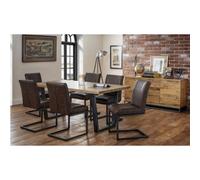 Ashfield Brooklyn Oak Dining Set With 6 Faux Leather Chairs