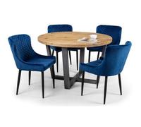 Ashfield Brooklyn Round & Luxe Blue Dining Set