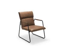 Ashfield Brown Faux Leather Armchair with Black Metal Frame Ashfield Brown