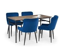 Ashfield Carnegie Dining Table & 4 Luxe Blue Chairs