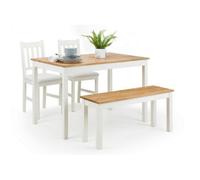 Ashfield Coxmoor Ivory & Oak Dining Table, Bench & 2 Chairs