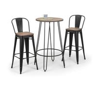 Ashfield Dalston & Grafton Modern Bar Set With 2 Bar Stools
