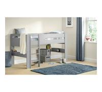 Ashfield Dove Grey Mid Sleeper Childrens Bed Frame - Single 3ft (90cm) - Grey - 1960 - Wooden