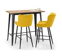Ashfield Grafton Bar Table & 2 Luxe Mustard Bar Stools