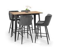 Ashfield Grafton Bar Table & 4 Luxe Grey Bar Stools