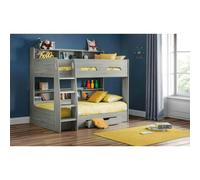 Ashfield Grey Oak Book Case Bunk Bed 3ft (90cm) - Best Seller - Grey - 1970 - Wooden
