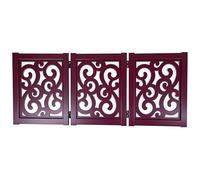Ashfield & Harkness: 3-Panel Pet Gate - Scroll Mahogany - Wooden Foldable Freestanding Fence, Small Dogs & Puppy, 48 x 19.3, Doorway-Halls-Stairs
