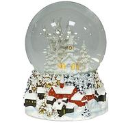 Ashfield & Harkness Winterland Church Decorative Snow Globe with Wind Up Music Box and LED Battery Operated Light