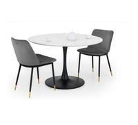 Ashfield Holland Round Pedestal Table & 2 Delaunay Grey Chairs