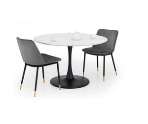 Ashfield Holland Round Pedestal Table & 2 Delaunay Grey Chairs