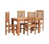 Ashfield Poko Light Mango 4Ft Dining Set With Wooden Chairs
