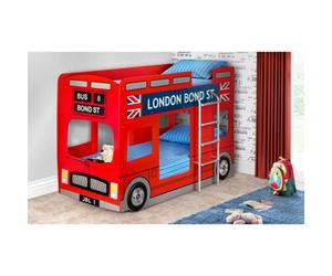 Ashfield Premium London Red Bus Bunk Bed 2 X 3Ft (90Cm)