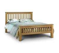 Ashfield Premium Shaker Style Oak Bed Frame - High Foot End - Super King Size 6ft (180cm) - Brown - 2220 - Wooden