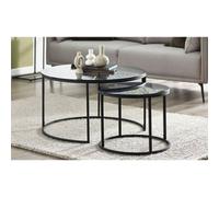 Ashfield Premium Smoked Glass Round Nesting Coffee Tables