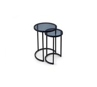 Ashfield Premium Smoked Glass Round Nesting Side Tables