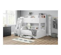 Ashfield Pure White Triple Sleeper Book Case Bunk Bed 3ft (90cm) - Best Seller - White - 1690 - Wooden