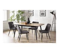 Ashfield Rectangular Table & 4 Delaunay Grey Chairs