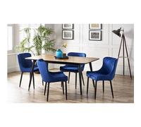 Ashfield Rectangular Table & 4 Luxe Blue Chairs