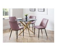 Ashfield Round Table & 4 Delaunay Pink Chairs