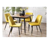 Ashfield Square Dining Table & 4 Delaunay Mustard Dining Chairs