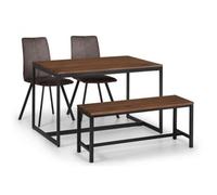 Ashfield Tribeca Walnut Dining Table, Bench & 2 Monroe Chairs