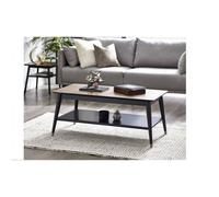 Ashfield Walnut And Black Coffee Table With Shelf