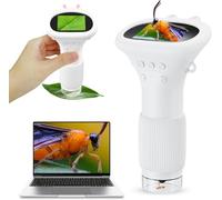 Ashfly Handheld Microscope for Kids, 2.0 Inch HD Screen Portable Pocket USB Mini Microscope Camera with 3 Levels Adjustable Lights, for Birthday Christmas Aged 3-12 Boys & Girls - White