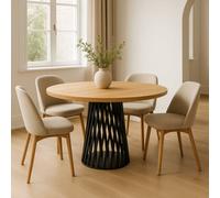 Ashford Blake Amberley Round Solid Oak Dining Table Lattice Base - 170