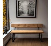Ashford Blake Rustic Bench With Back - Chunky Tri Legs - 90Cm