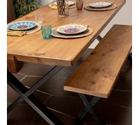 Ashford Blake Rustic Redwood Dining Table With Slim X Legs