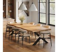 Ashford Blake Solid Oak Dining Table - Chunky X Legs