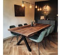Ashford Blake Solid Walnut Dining Table - Chunky X Legs