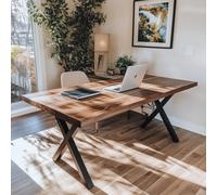 Ashford Blake Solid Walnut Office Desk - Chunky X Legs