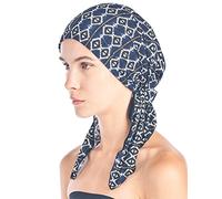 Ashford & Brooks Women's Pretied Fitted Headscarf Chemo Bandana (One Size Fits Most, Navy Aztec)