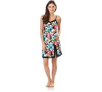 Ashford & Brooks Women's Satin Lace Trim Chemise Nightie - Floral - X-Large