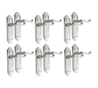 Ashford Chrome Internal Latch door Handles - 4-Pair Chrome Handle Set