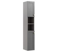 Ashford Matt Dusty Grey Double Wall-Mounted Bathroom Cabinet (H)180Cm (W)29.5Cm