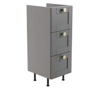 Ashford Matt Dusty Grey Shaker Freestanding Bathroom & Wet Room 3 Drawer Base Unit (W)295mm (H)820mm