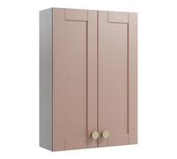 Ashford Matt Dusty Pink Bathroom Double Wall Cabinet (H)72Cm (W)49.5Cm