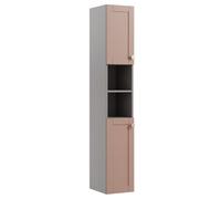 Ashford Matt Dusty Pink Double Wall-Mounted Bathroom Cabinet (H)180Cm (W)30Cm