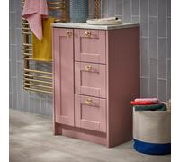 Ashford Matt Dusty Pink Shaker Freestanding 3 Drawer Base Unit (W)295mm (H)820mm