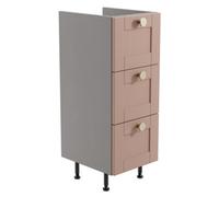 Ashford Matt Dusty Pink Shaker Freestanding Bathroom & Wet Room 3 Drawer Base Unit (W)295mm (H)820mm