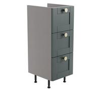 Ashford Matt Kombu Green Shaker Freestanding Bathroom & Wet Room 3 Drawer Base Unit (W)295mm (H)820mm