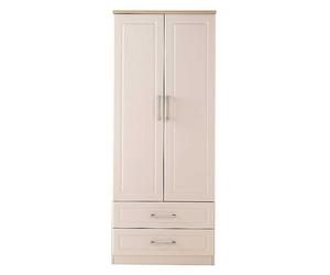 Ashford Ready Assembled 2 Door/2 Drawer Wardrobe Kaschm/oak