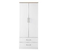 Ashford Ready Assembled 2 Door/2 Drawer Wardrobe White/oak