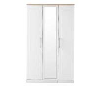 Ashford Ready Assembled 3 Door Mirrored Wardrobe White/oak
