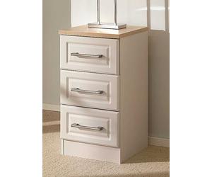 Ashford Ready Assembled 3 Drawer Bedside Chest Kaschm/oak