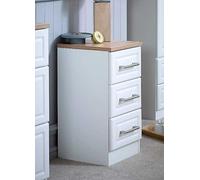 Ashford Ready Assembled 3 Drawer Bedside Chest White/oak