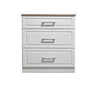 Ashford Ready Assembled 3 Drawer Deep Chest White/oak