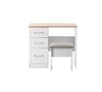 Ashford Ready Assembled Vanity Dressing Table & Stool White/oak